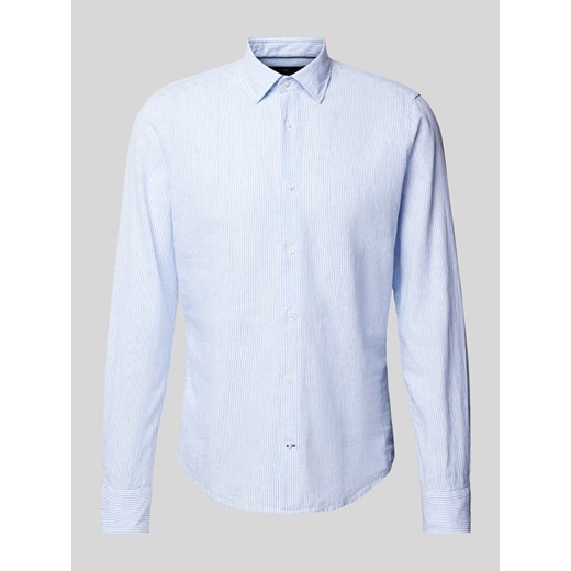 Koszula lniana o kroju slim fit ze wzorem w paski model ‘Pit’ ze sklepu Peek&Cloppenburg  w kategorii Koszule męskie - zdjęcie 171589440