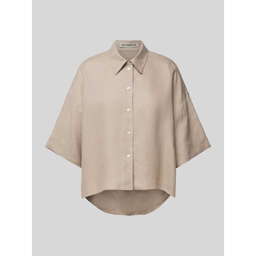 Bluzka koszulowa z lnu model ‘YARIKA’ ze sklepu Peek&Cloppenburg  w kategorii Koszule damskie - zdjęcie 171589690