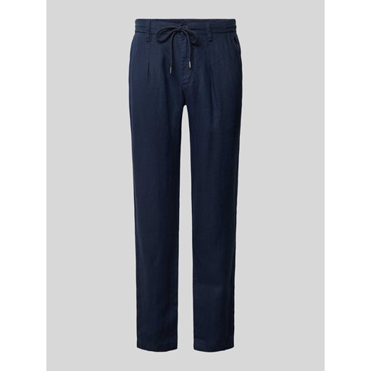 Spodnie o kroju tapered fit z lnu model ‘LOUIS’ ze sklepu Peek&Cloppenburg  w kategorii Spodnie męskie - zdjęcie 171589960