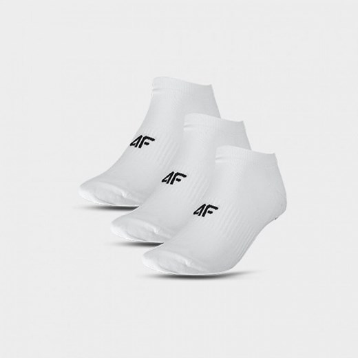 Męskie skarpetki niskie (3-pack) 4F 4FWMM00USOCM277 - białe ze sklepu Sportstylestory.com w kategorii Skarpetki męskie - zdjęcie 171590273
