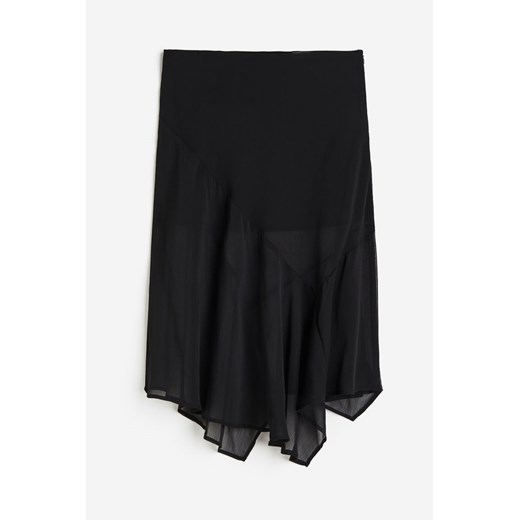 H & M - Asymetryczna spódnica z krepy - Czarny ze sklepu H&M w kategorii Spódnice - zdjęcie 171590672