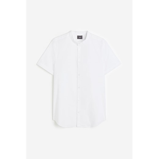 H & M - Bawełniana koszula Muscle fit - Biały ze sklepu H&M w kategorii Koszule męskie - zdjęcie 171590721