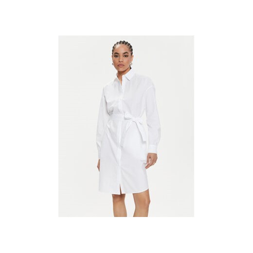 Armani Exchange Sukienka koszulowa 3DYA32 YN4RZ 1000 Biały Regular Fit ze sklepu MODIVO w kategorii Sukienki - zdjęcie 171593451