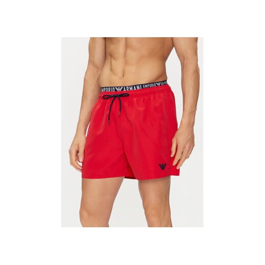 Emporio Armani Underwear Szorty kąpielowe 211740 4R432 00774 Czerwony Regular Fit ze sklepu MODIVO w kategorii Kąpielówki - zdjęcie 171593552