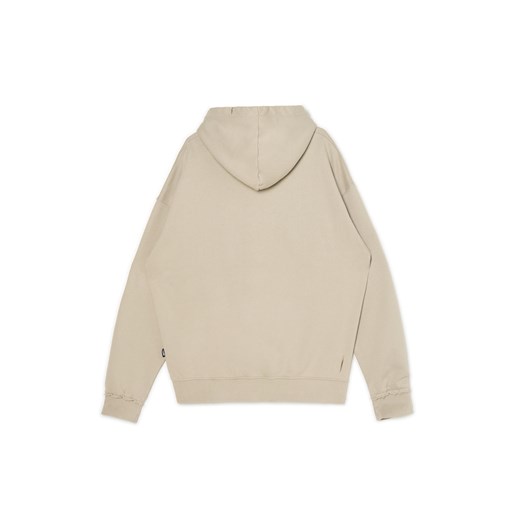 Cropp - Bluza z kapturem z ozdobnymi wycięciami - beżowy Cropp M Cropp
