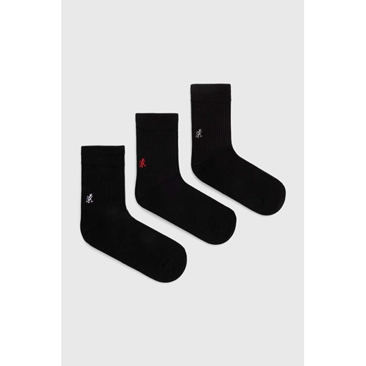 Gramicci skarpetki 3-pack Basic Crew Socks męskie kolor czarny SX.M04-White ze sklepu ANSWEAR.com w kategorii Skarpetki męskie - zdjęcie 171597262