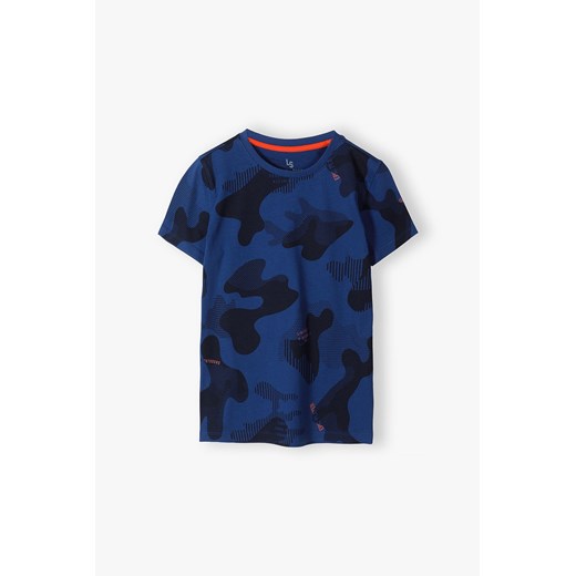 Granatowy t-shirt chłopięcy bawełniany- moro Lincoln & Sharks By 5.10.15. 164 5.10.15