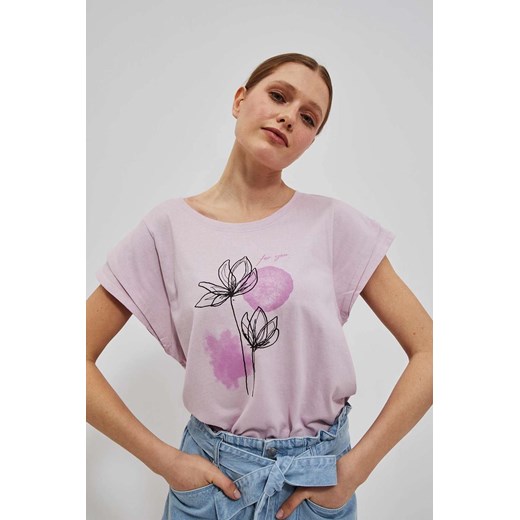 Bawełniana koszulka damska z nadrukiem ze sklepu 5.10.15 w kategorii Bluzki damskie - zdjęcie 171598221