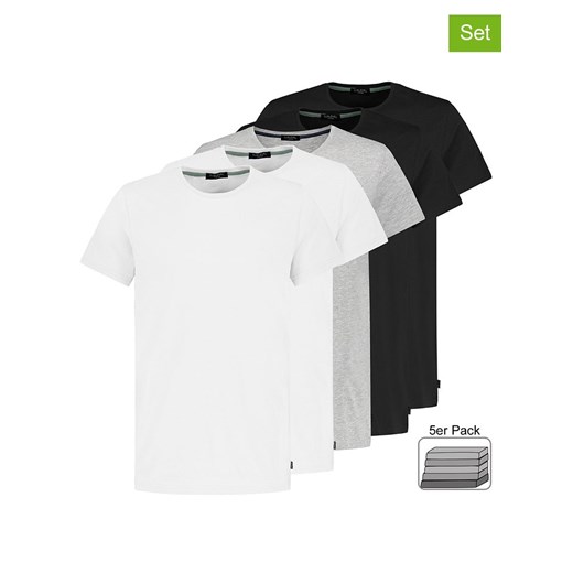Sublevel Koszulki (5 szt.) w kolorze jasnoszarym, białym i czarnym ze sklepu Limango Polska w kategorii T-shirty męskie - zdjęcie 171598913