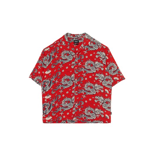 Cropp - Czerwona koszula z motywem smoka - czerwony ze sklepu Cropp w kategorii Koszule męskie - zdjęcie 171610050
