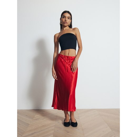 Reserved - Spódnica midi z wiskozy - czerwony ze sklepu Reserved w kategorii Spódnice - zdjęcie 171610264