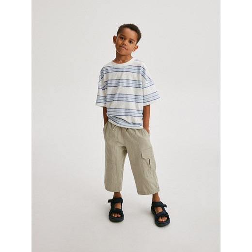 Reserved - Spodnie culotte z wiązaniem - oliwkowy ze sklepu Reserved w kategorii Spodnie chłopięce - zdjęcie 171610440