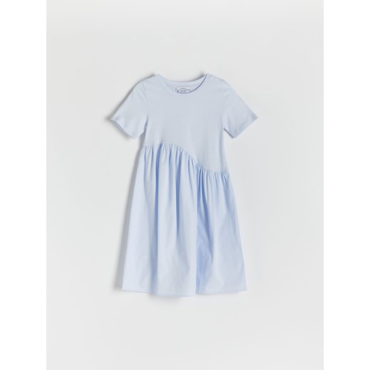 Reserved - Bawełniana sukienka - jasnoszary ze sklepu Reserved w kategorii Sukienki dziewczęce - zdjęcie 171610611