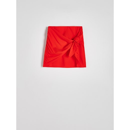 Reserved - Spódnica mini z wiązaniem - czerwony ze sklepu Reserved w kategorii Spódnice - zdjęcie 171688802