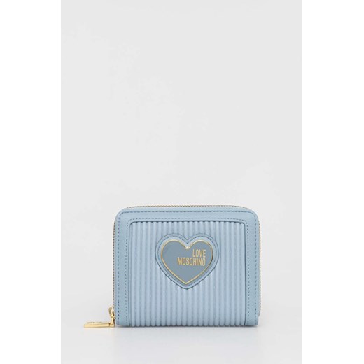 Love Moschino portfel damski kolor niebieski ze sklepu ANSWEAR.com w kategorii Portfele damskie - zdjęcie 171688941