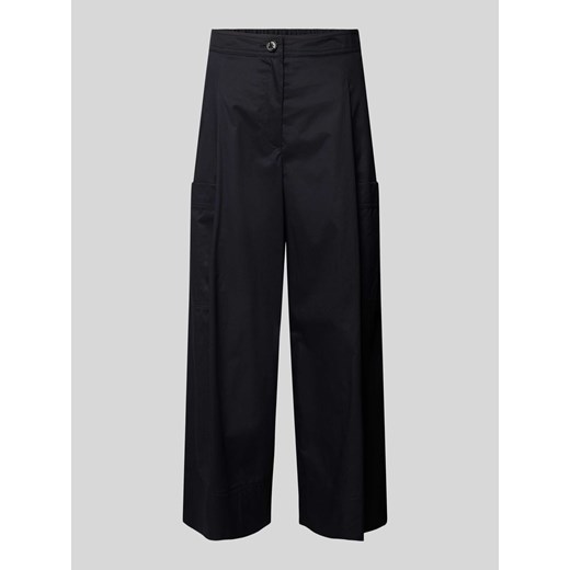 Spodnie materiałowe z szeroką nogawką i zakładkami w pasie ze sklepu Peek&Cloppenburg  w kategorii Spodnie damskie - zdjęcie 171689601