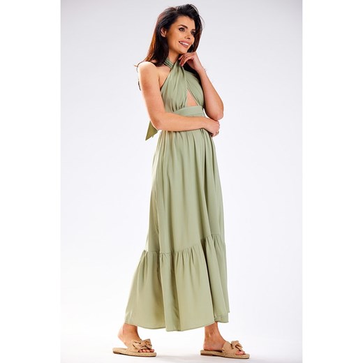 Sukienka AWAMA bez rękawów maxi z wiskozy 