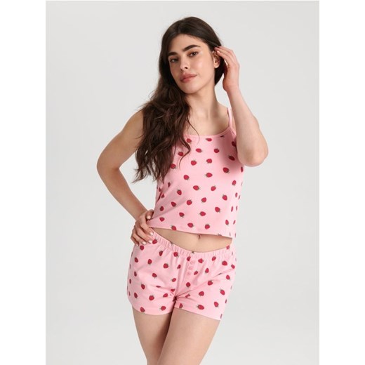 Sinsay - Piżama dwuczęściowa - różowy ze sklepu Sinsay w kategorii Piżamy damskie - zdjęcie 171693570