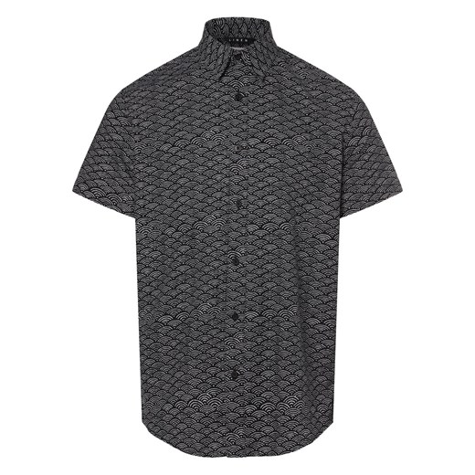 Selected Koszula męska z zawartością lnu - SLHRegnew-Linen Mężczyźni Regular Fit Bawełna granatowy wzorzysty ze sklepu vangraaf w kategorii Koszule męskie - zdjęcie 171693724