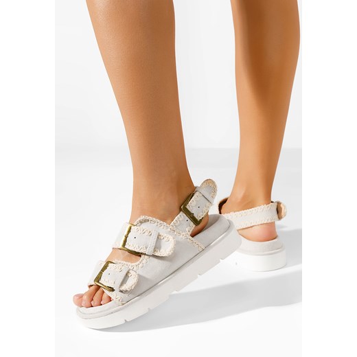 Szare sandały damskie Velcidia ze sklepu Zapatos w kategorii Sandały damskie - zdjęcie 171693762