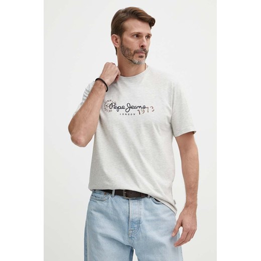 Pepe Jeans t-shirt CAMILLE męski kolor szary z nadrukiem PM509373 ze sklepu ANSWEAR.com w kategorii T-shirty męskie - zdjęcie 171694861