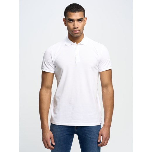 Koszulka męska polo biała Markolinos 101 ze sklepu Big Star w kategorii T-shirty męskie - zdjęcie 171696442