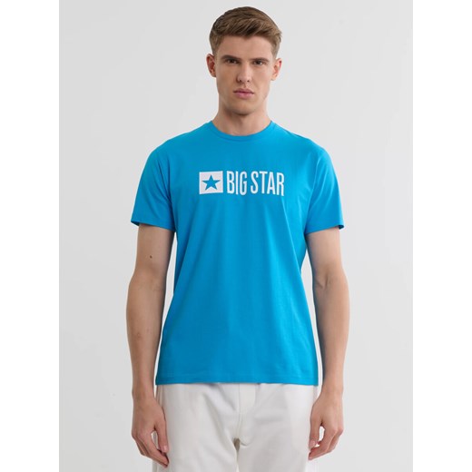 Koszulka męska bawełniana z logo BIG STAR niebieska Flynn 401 ze sklepu Big Star w kategorii T-shirty męskie - zdjęcie 171696514