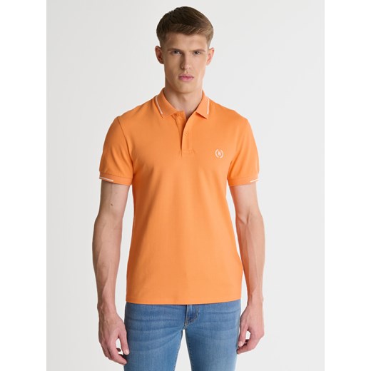 Koszulka męska polo pomaraŅczowa Polian 701 ze sklepu Big Star w kategorii T-shirty męskie - zdjęcie 171696550