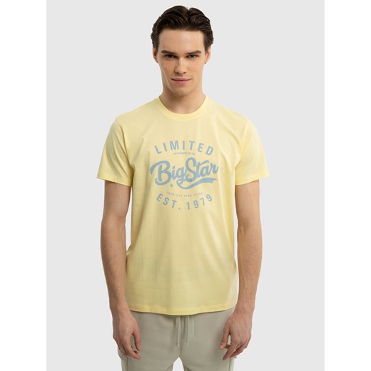 Koszulka męska bawełniana z nadrukiem żółta Ratow 200 ze sklepu Big Star w kategorii T-shirty męskie - zdjęcie 171696562