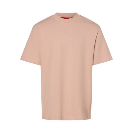 HUGO T-shirt męski Mężczyźni Bawełna różowy jednolity ze sklepu vangraaf w kategorii T-shirty męskie - zdjęcie 171696601