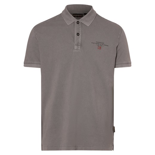 Napapijri Męska koszulka polo - Elbas Mężczyźni Bawełna szary jednolity ze sklepu vangraaf w kategorii T-shirty męskie - zdjęcie 171696610