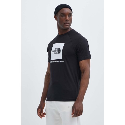 The North Face t-shirt bawełniany męski kolor czarny z nadrukiem NF0A87NJJK31 ze sklepu ANSWEAR.com w kategorii T-shirty męskie - zdjęcie 171701541