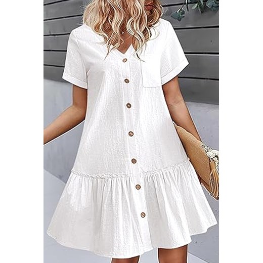 Sukienka GARMOLDA WHITE ze sklepu Ivet Shop w kategorii Sukienki - zdjęcie 171702374
