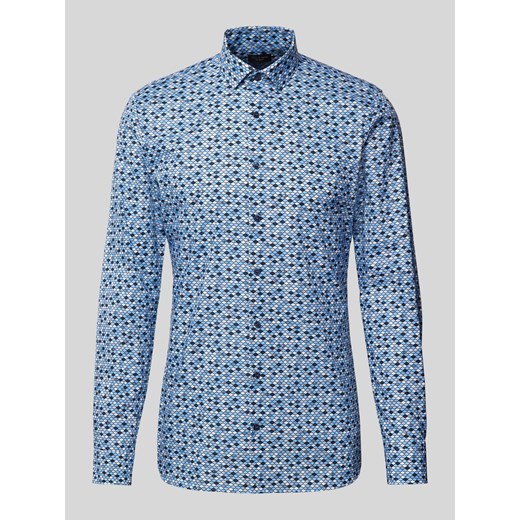 Koszula biznesowa o kroju super slim fit ze wzorem na całej powierzchni ze sklepu Peek&Cloppenburg  w kategorii Koszule męskie - zdjęcie 171702681