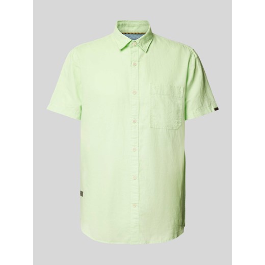 Koszula casulowa o kroju regular fit z mieszanki lnu i bawełny z kieszenią na piersi ze sklepu Peek&Cloppenburg  w kategorii Koszule męskie - zdjęcie 171702882