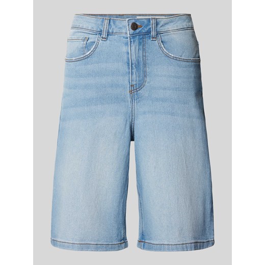 Szorty jeansowe z wysokim stanem w jednolitym kolorze model ‘LIRA’ ze sklepu Peek&Cloppenburg  w kategorii Szorty - zdjęcie 171703111
