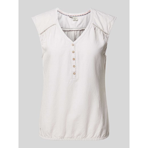 Top bluzkowy z dekoltem w serek i listwą guzikową ze sklepu Peek&Cloppenburg  w kategorii Bluzki damskie - zdjęcie 171703141