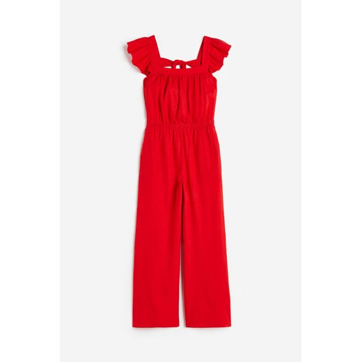 H & M - Kombinezon z domieszką lnu - Czerwony ze sklepu H&M w kategorii Kombinezony damskie - zdjęcie 171703624