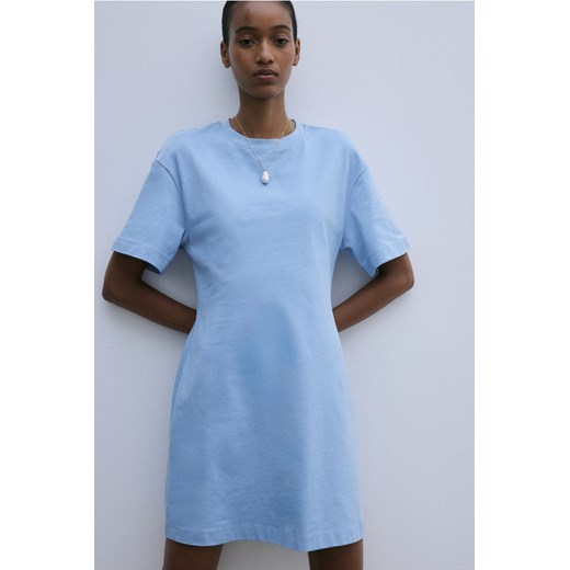 H & M - Taliowana sukienka T-shirtowa - Niebieski ze sklepu H&M w kategorii Sukienki - zdjęcie 171703684