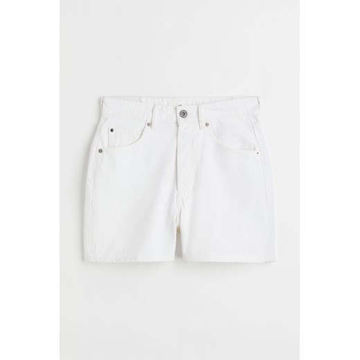 H & M - Szorty dżinsowe High Waist - Biały ze sklepu H&M w kategorii Szorty - zdjęcie 171703702