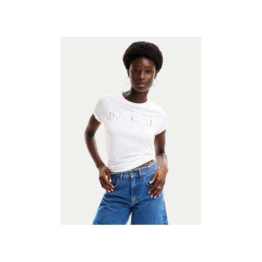 Desigual T-Shirt Dublin 24SWTK58 Biały Regular Fit ze sklepu MODIVO w kategorii Bluzki damskie - zdjęcie 171704562
