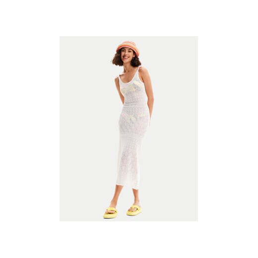 Desigual Sukienka plażowa Kenia 24SWMF02 Biały Regular Fit ze sklepu MODIVO w kategorii Odzież plażowa - zdjęcie 171704573