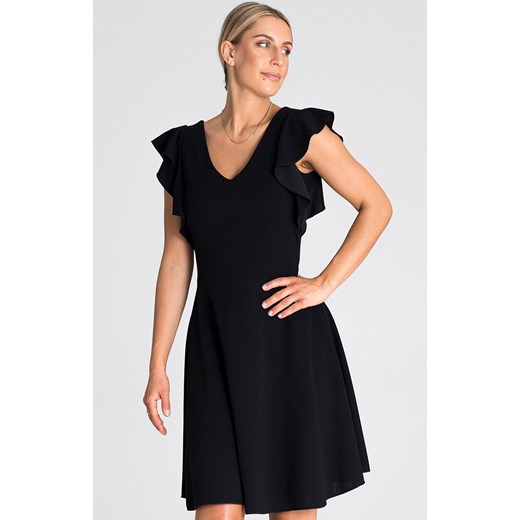 Czarna sukienka mini M946, Kolor czarny, Rozmiar S, Figl ze sklepu Primodo w kategorii Sukienki - zdjęcie 171704831
