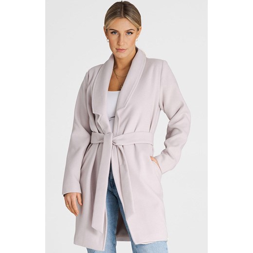 Beżowy płaszcz damski M990, Kolor beżowy, Rozmiar L, Figl ze sklepu Primodo w kategorii Płaszcze damskie - zdjęcie 171704920
