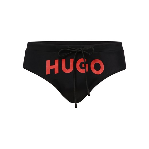 HUGO Męskie kąpielówki - Laguna Mężczyźni Sztuczne włókno czarny nadruk ze sklepu vangraaf w kategorii Kąpielówki - zdjęcie 171708020