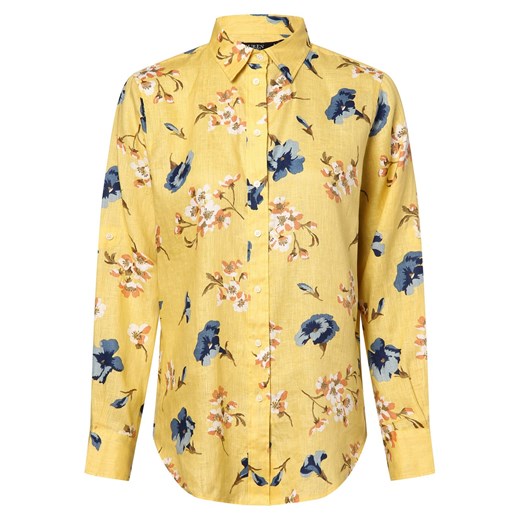 Lauren Ralph Lauren Lniana bluzka damska Kobiety len cytrynowy wzorzysty ze sklepu vangraaf w kategorii Koszule damskie - zdjęcie 171708033