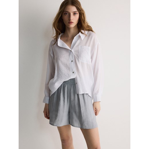 Reserved - Koszula z wiskozą - biały ze sklepu Reserved w kategorii Koszule damskie - zdjęcie 171710530