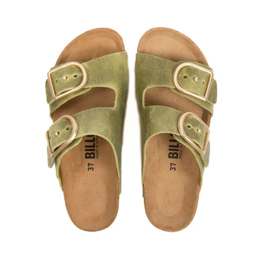 billowy Skórzane klapki w kolorze zielonym Billowy 41 wyprzedaż Limango Polska