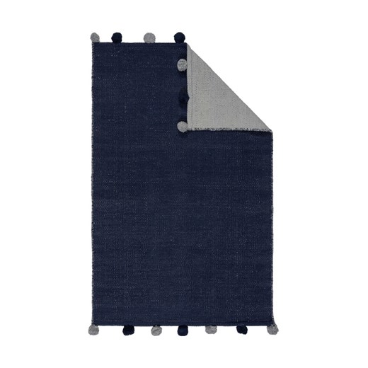 H & M - Dwustronny Dywan Bawełniany Pom Z Frędzlami - Niebieski ze sklepu H&M w kategorii Dywany - zdjęcie 171713070