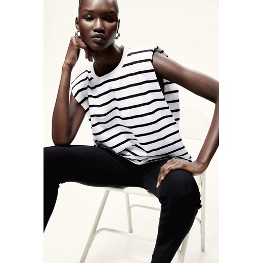 H & M - Top z watowanymi ramionami - Biały ze sklepu H&M w kategorii Bluzki damskie - zdjęcie 171713074